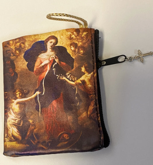 Our Lady Undoer (Untier) of Knots  Rosary Small 3.25" Pouch, New