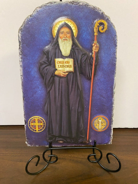 Saint Benedict Arched Plaque 4" , New #AB-200