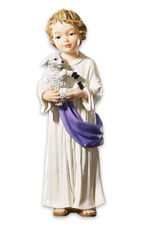 Boy Jesus with Lamb  7"  Statue, New #AB-199