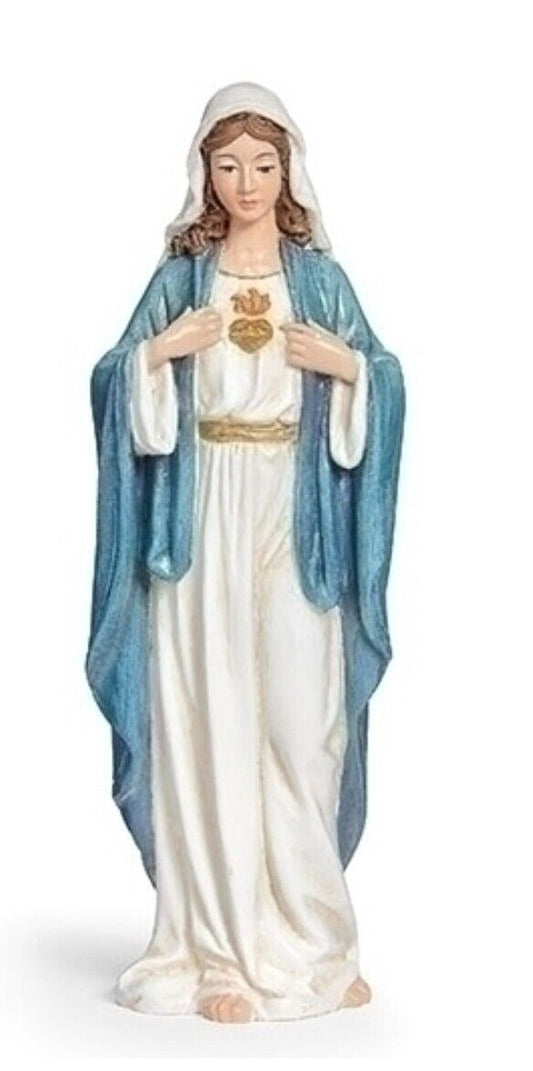 Immaculate Heart of Mary Small 4.25"  Statue,+ Prayer Card & Bio,  New #RM- - Bob and Penny Lord