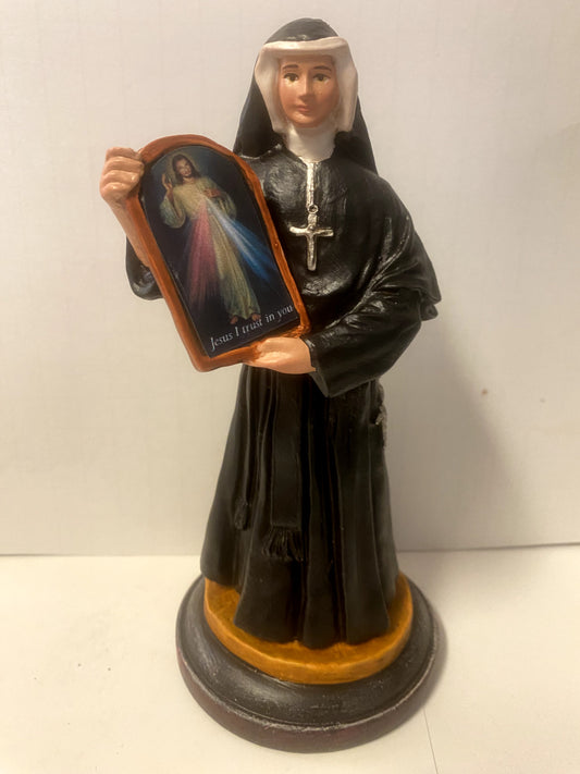 Saint Sister Faustina 7.5" Statue, New from Colombia