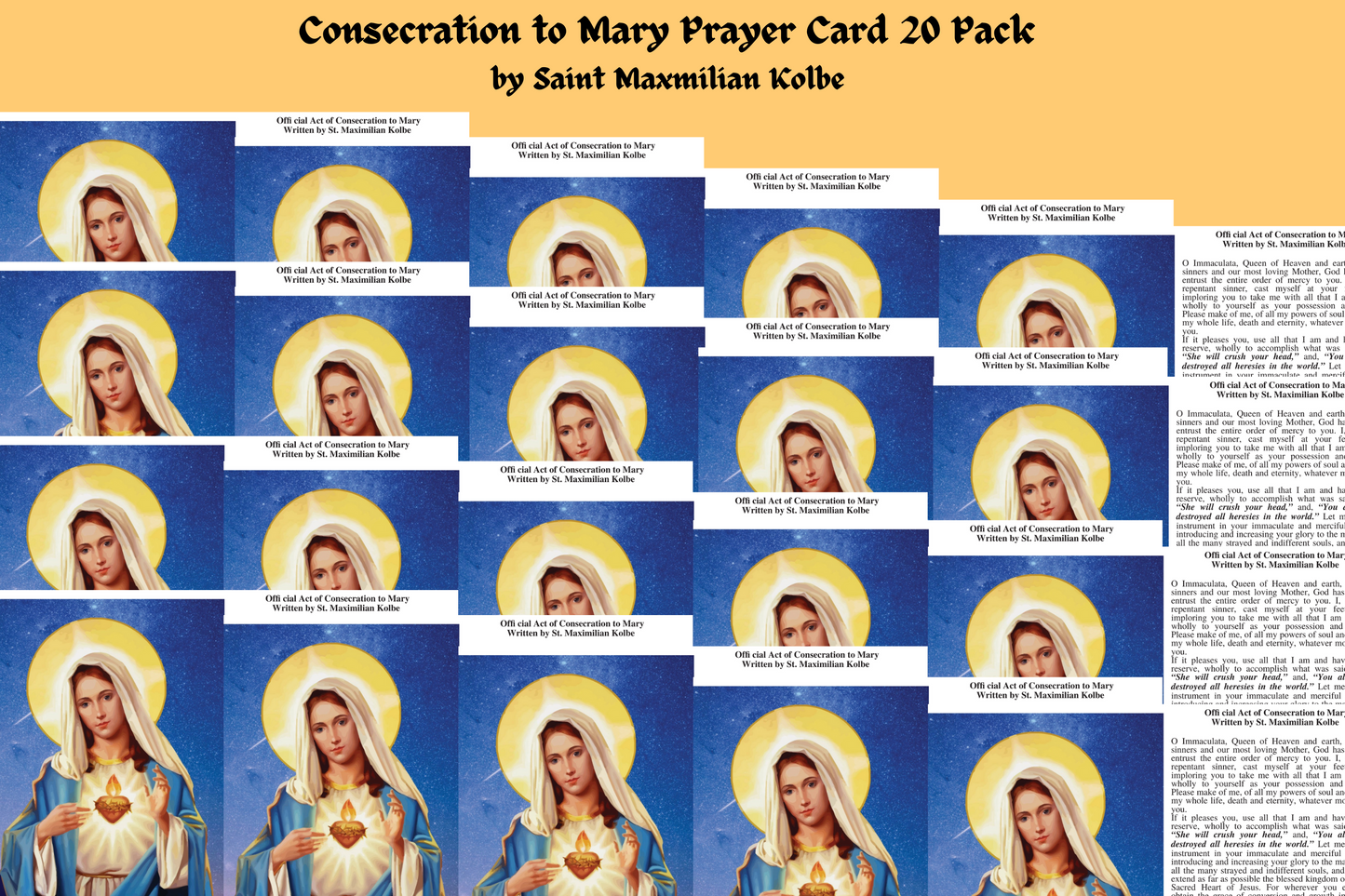 Consecration to Mother Mary Prayer Card - Bob and Penny Lord