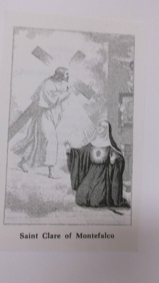Saint Clare of Montefalco, Black & White  Prayer Card, From Italy - Bob and Penny Lord