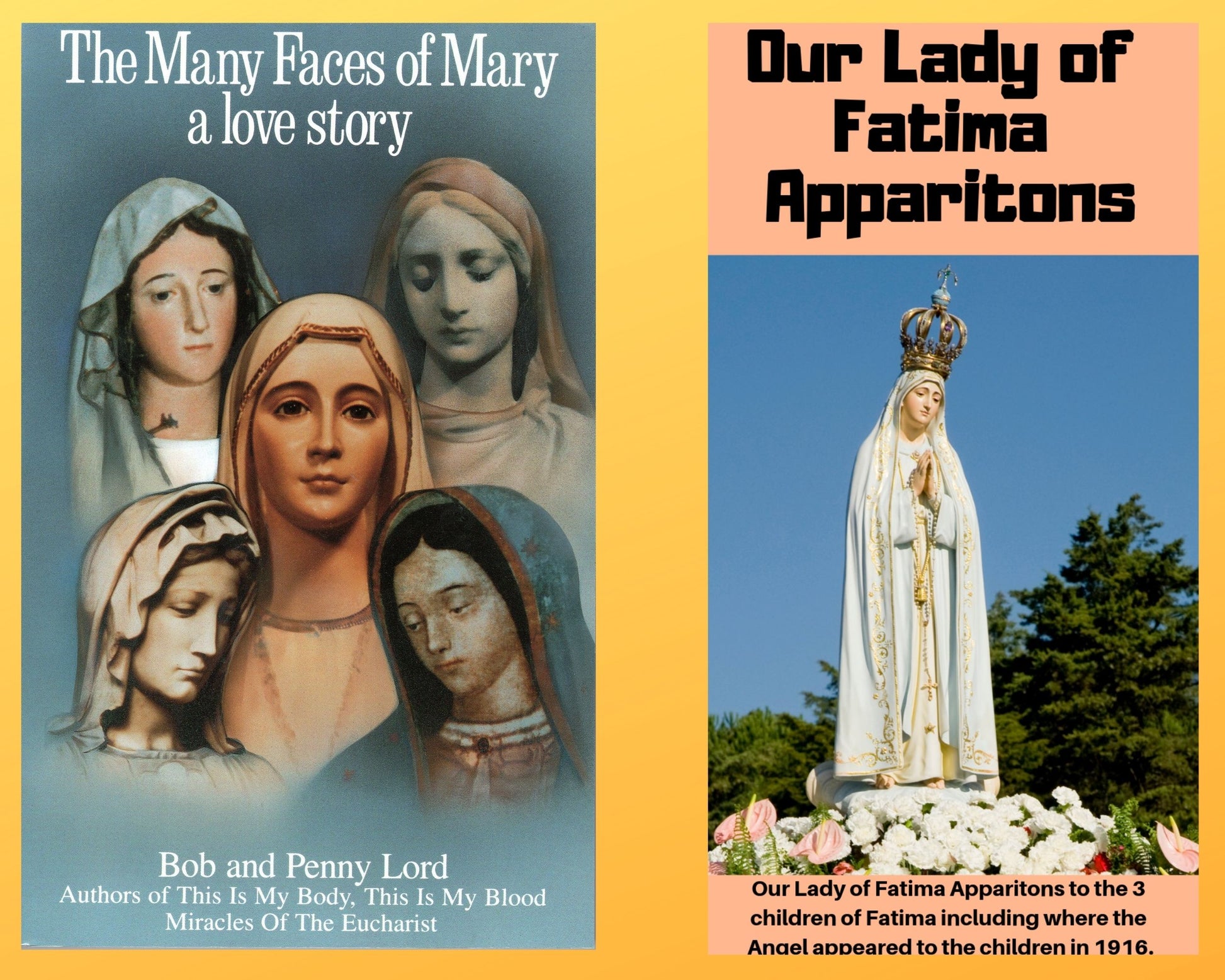The Many Faces of Mary Book and Companion Our Lady of Fatima DVD - Bob and Penny Lord