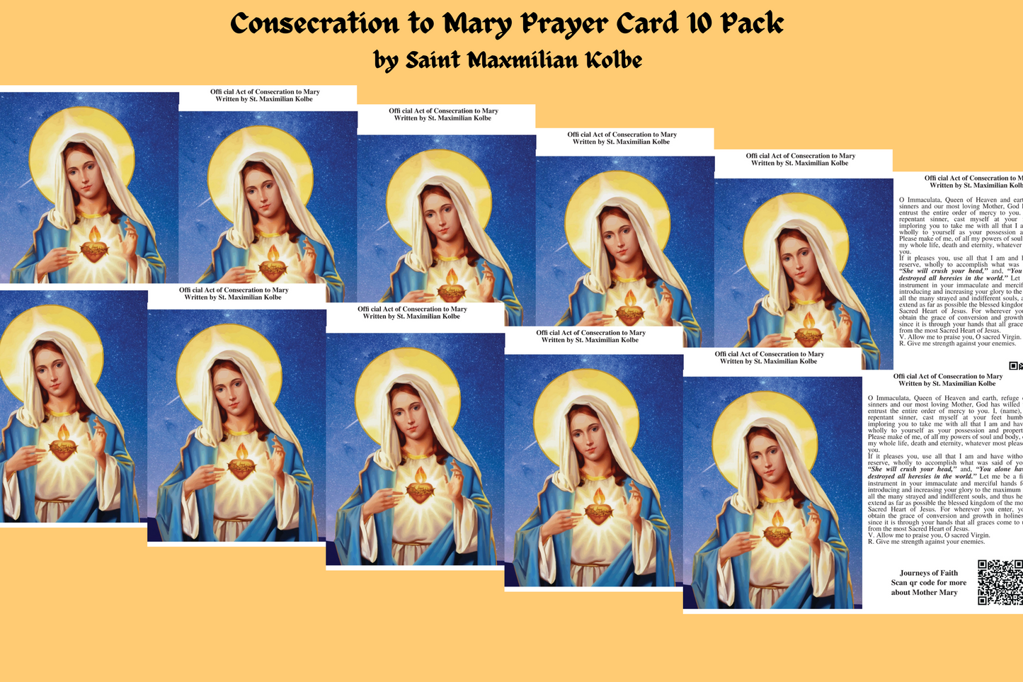 Consecration to Mother Mary Prayer Cards Laminated