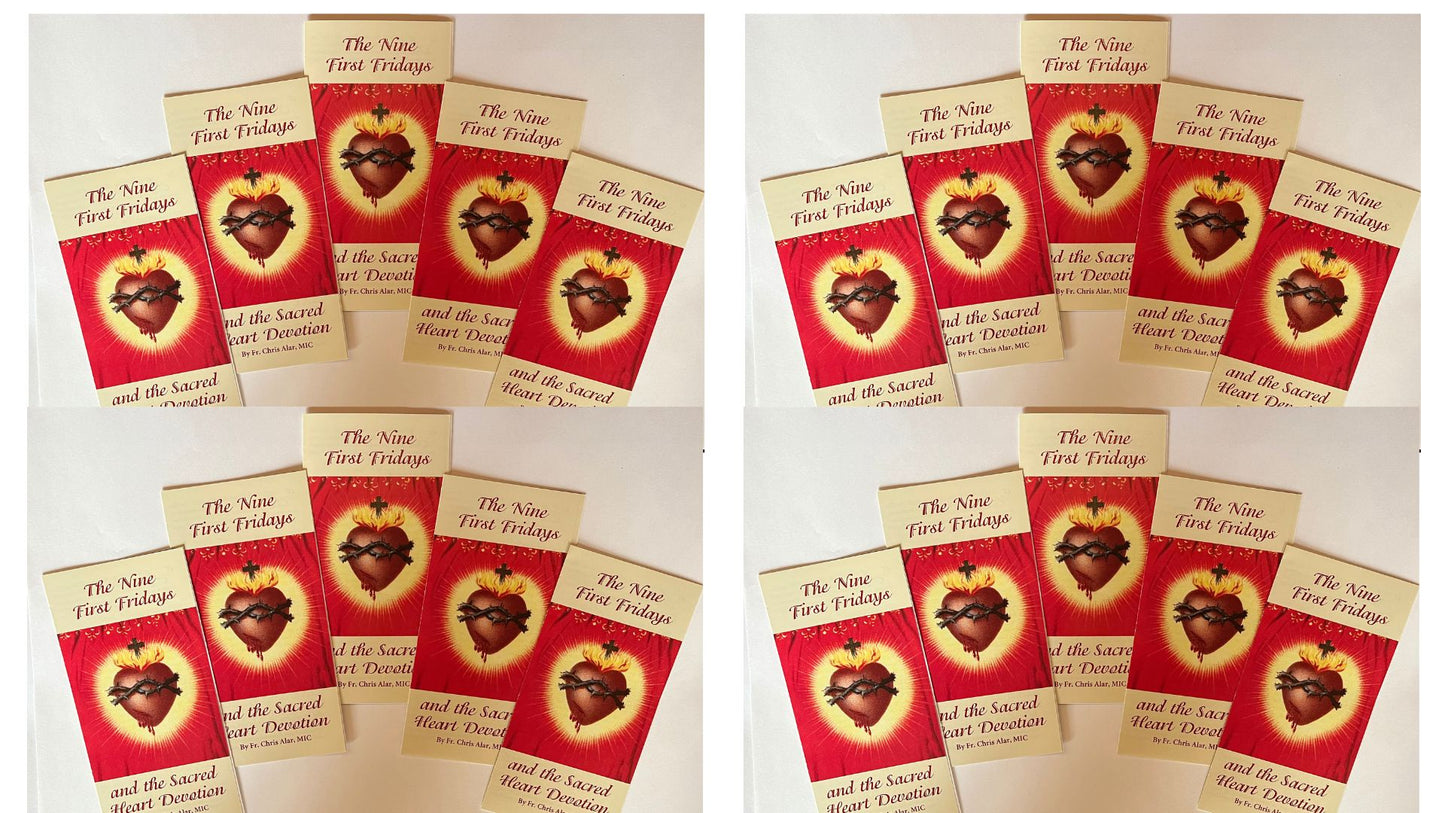 Nine First Fridays and Sacred Heart Devotion 4 Panel Pamphlet