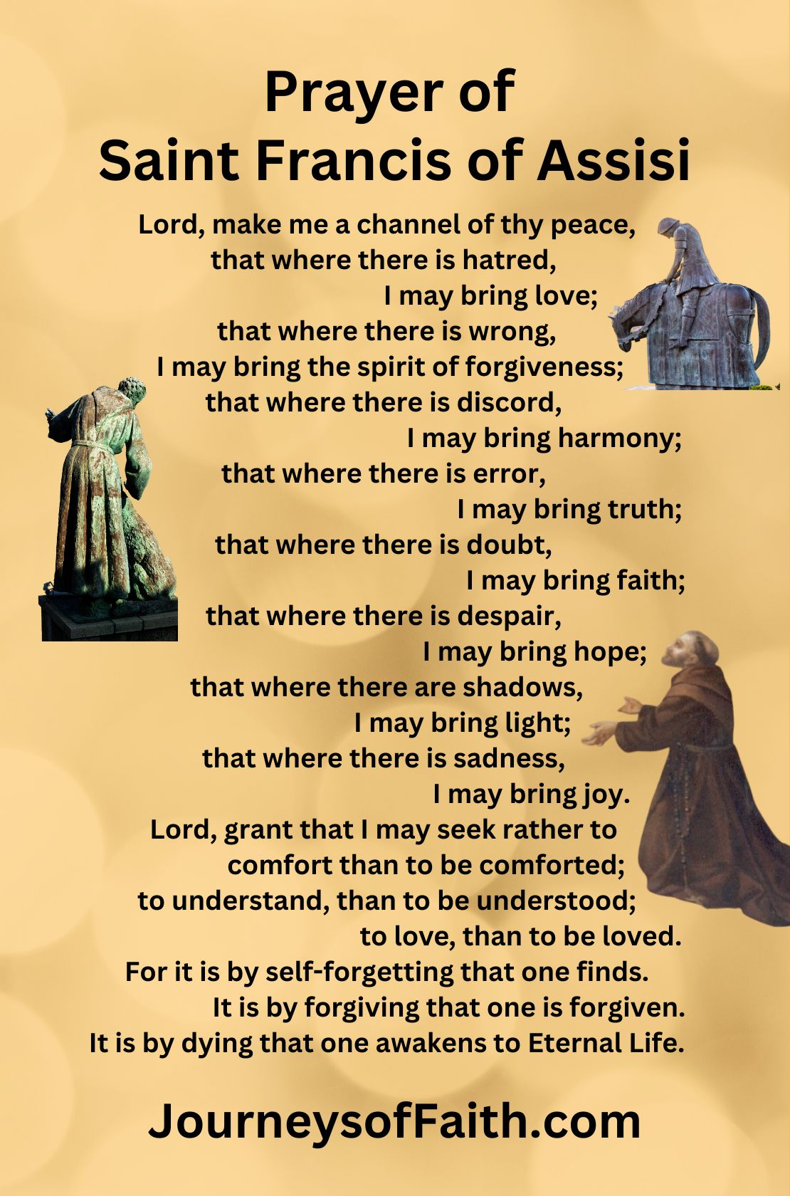 Prayer of Saint Francis of Assisi Prayer Card Packages - Bob and Penny Lord