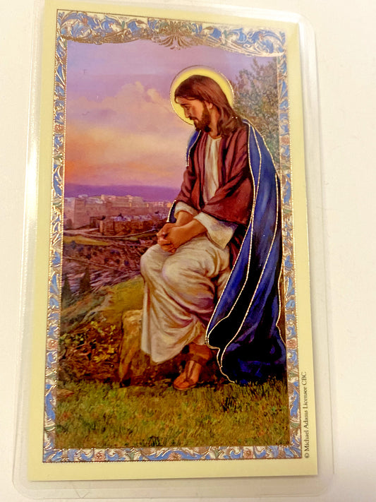 Jesus Christ/"Prayer for Retrear"  Llaminated Prayer Card, New - Bob and Penny Lord