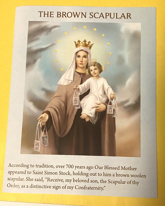 The Brown Scapular Meaning Folder + Consecration to Mary , New - Bob and Penny Lord