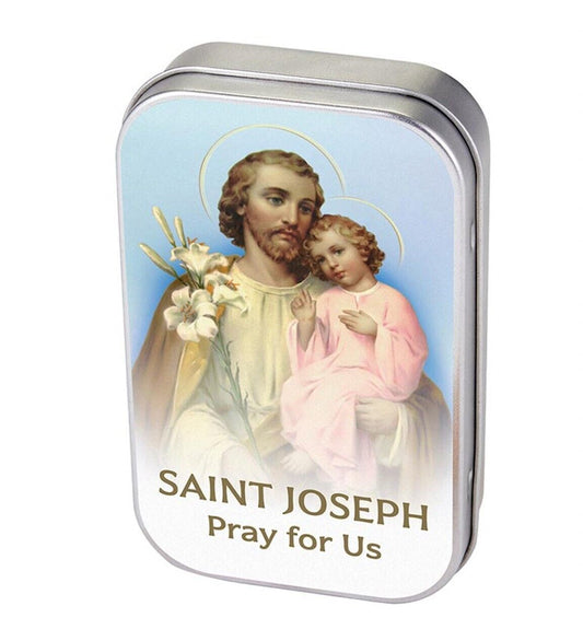 Saint Joseph Prayer Tin Box , New #AB-096 - Bob and Penny Lord