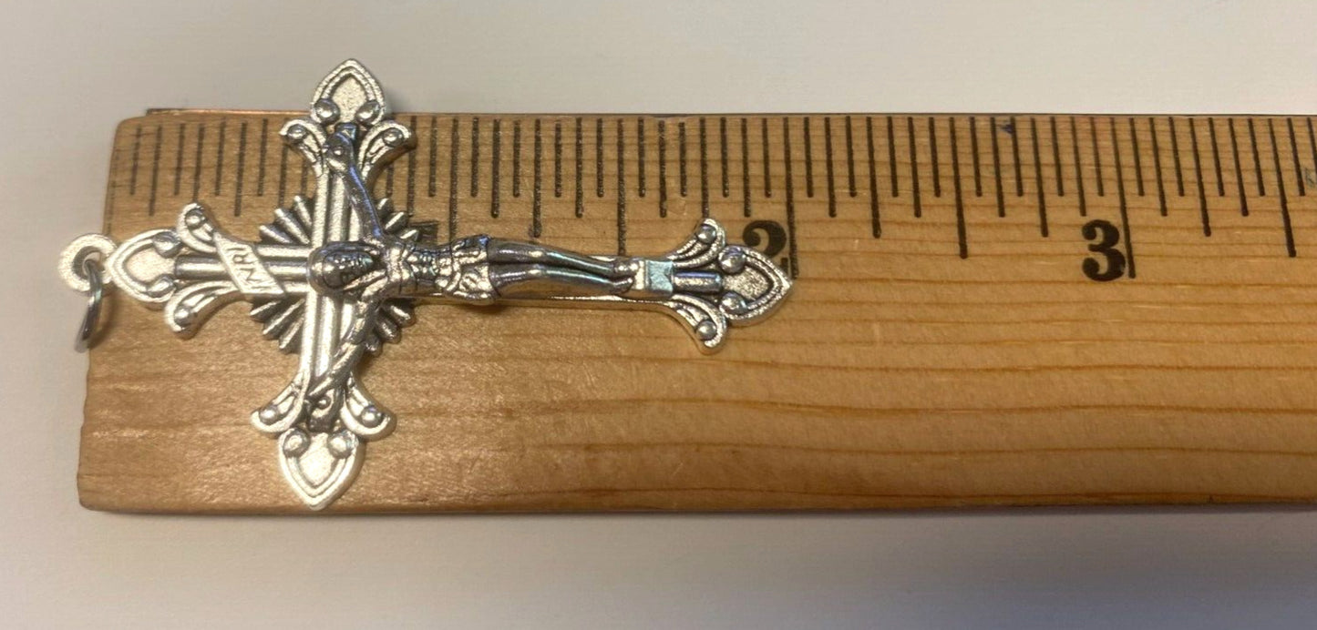 Silver Plated 2" Crucifix Pendant,  New #11