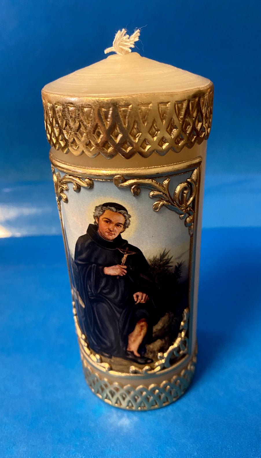 Small Devotional Candle with Image of Saint Peregrine, New #039 - Bob and Penny Lord