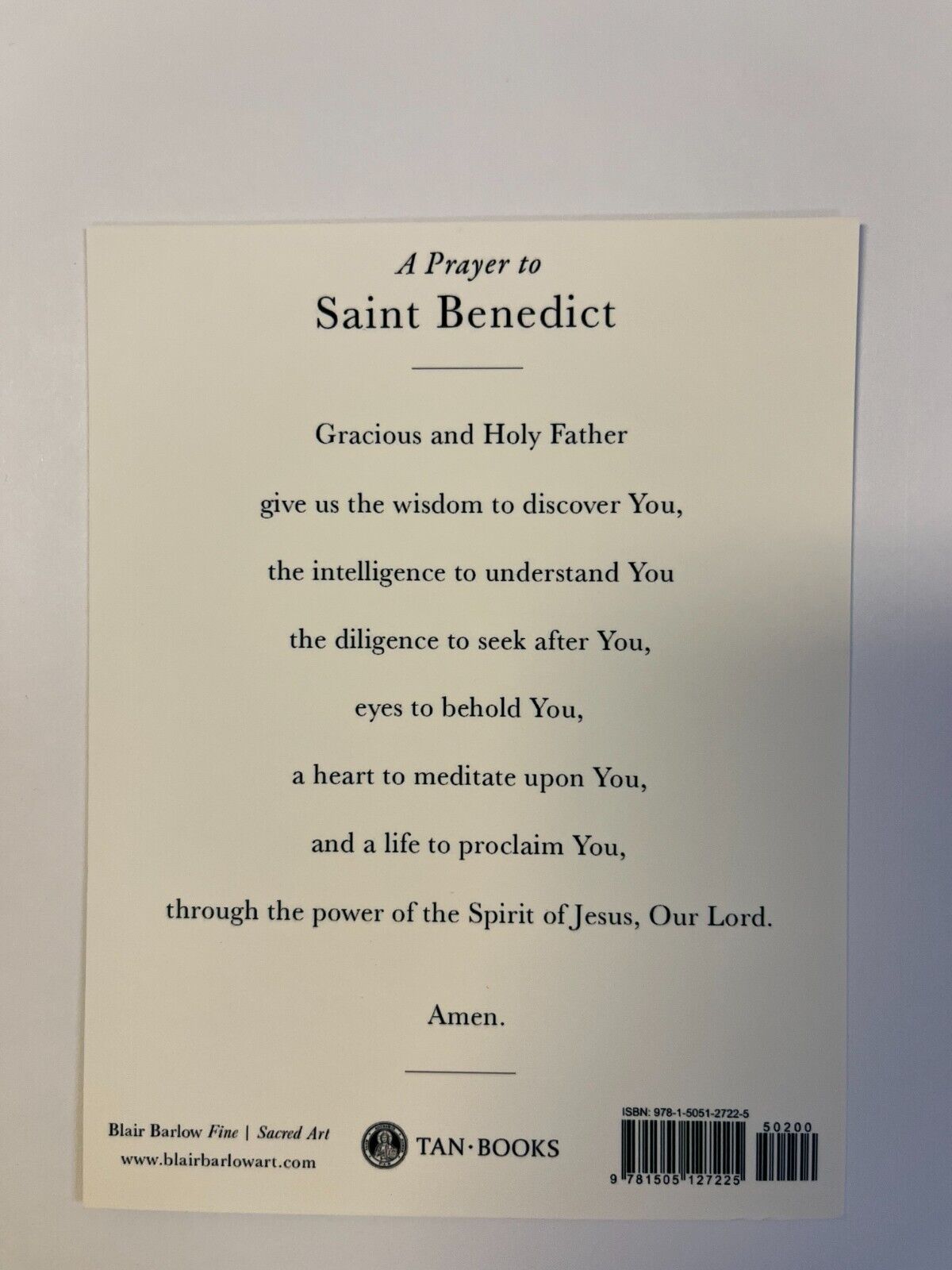 Saint Benedict Prayer Card - Bob and Penny Lord