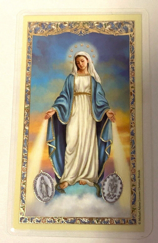 Our Lady of the Miraculous Medal Laminated Prayer Card, New - Bob and Penny Lord
