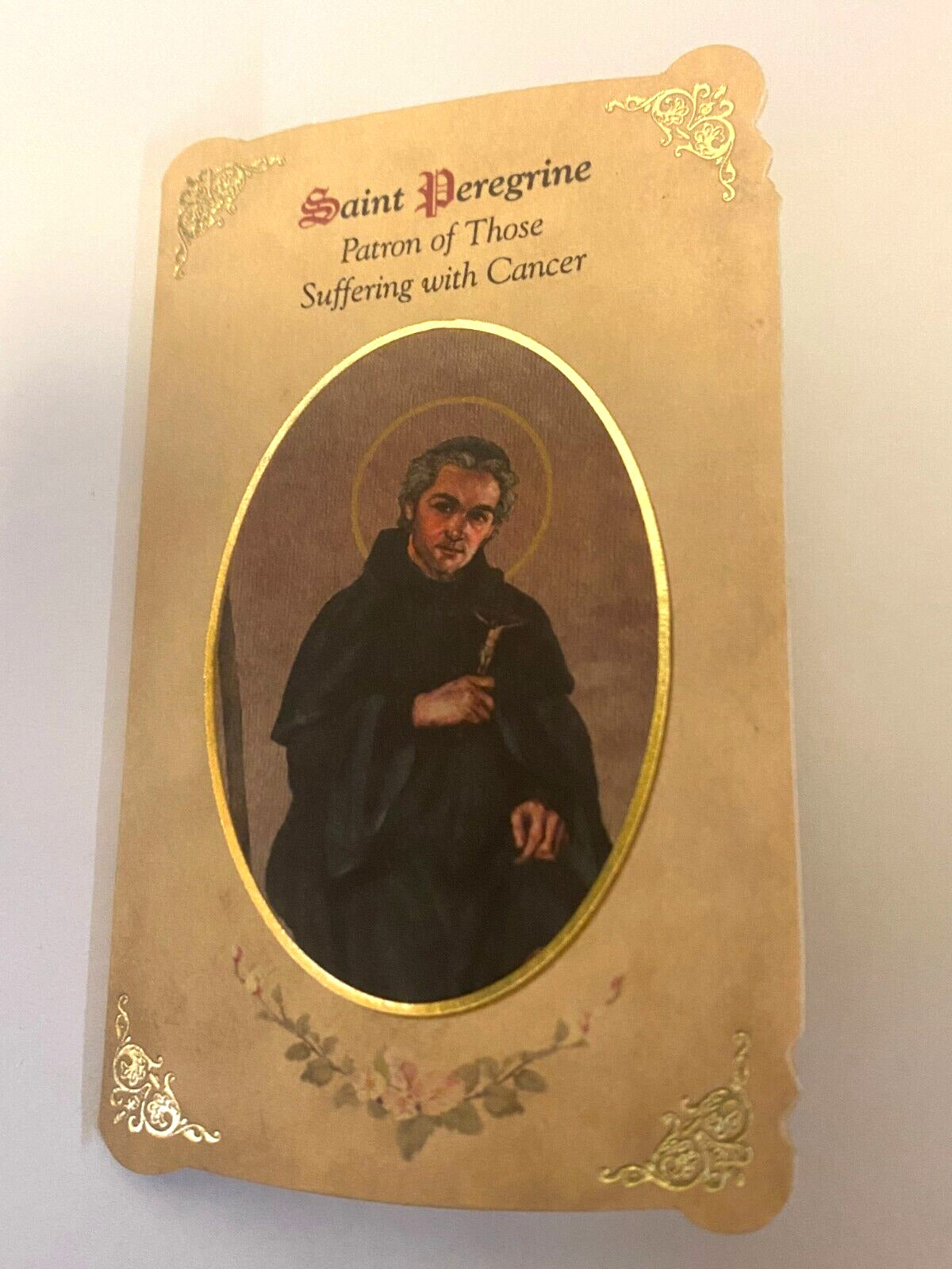Saint Peregrine Laziosi  (The Cancer Saint)  Prayer Card + Medal, New - Bob and Penny Lord