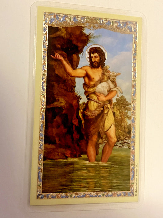 Saint John the Baptist Laminated Prayer Card, New - Bob and Penny Lord