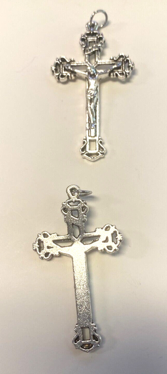 Celtic  Crucifix Pendant 2" Silver Plated,  New #16 - Bob and Penny Lord
