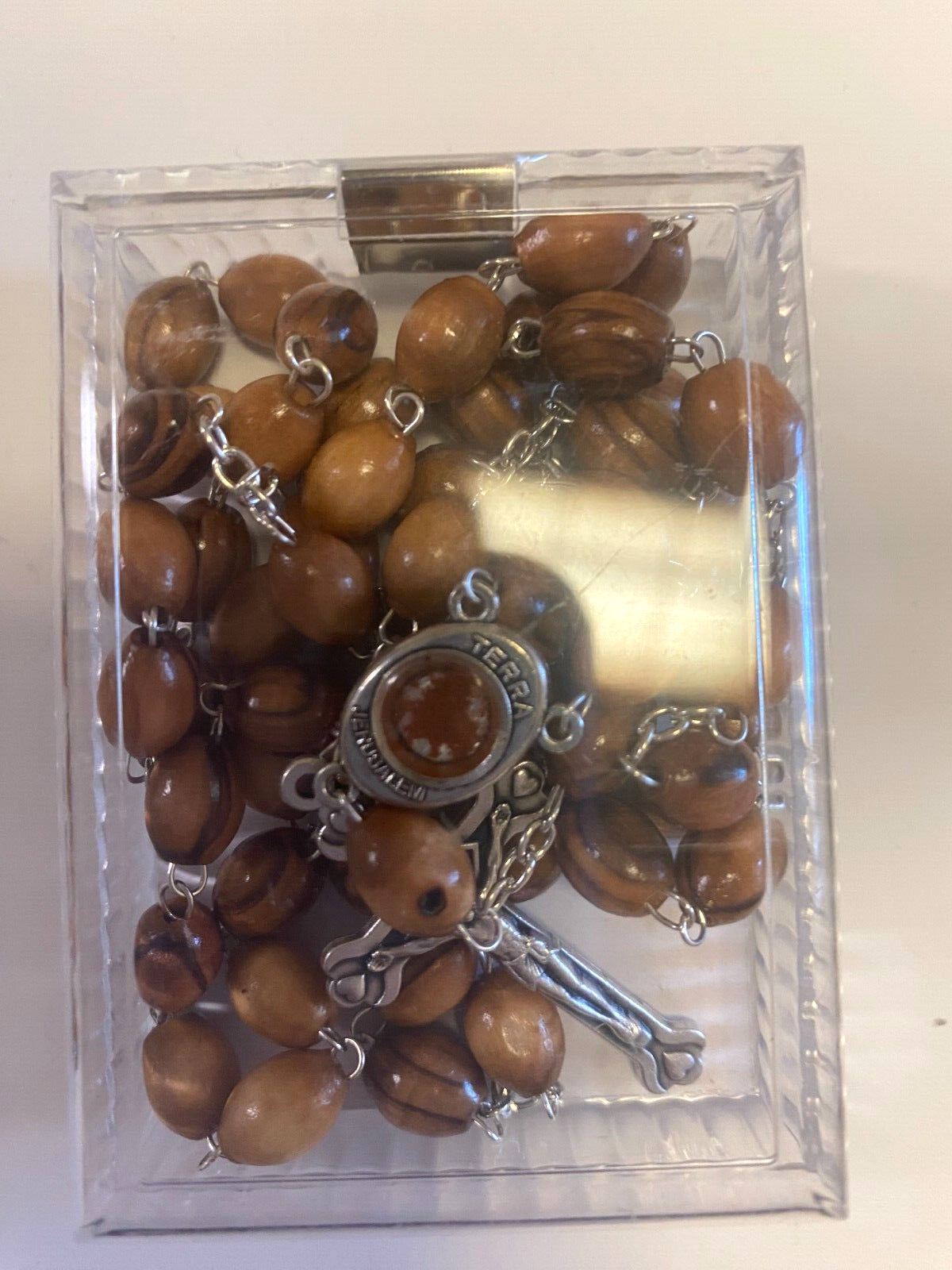 Olive Wood Large Bead Rosary,New from Jerusalem #3 - Bob and Penny Lord