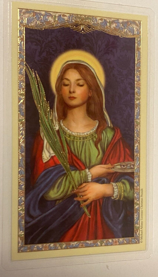 Saint Lucy Laminated Prayer Card, New - Bob and Penny Lord