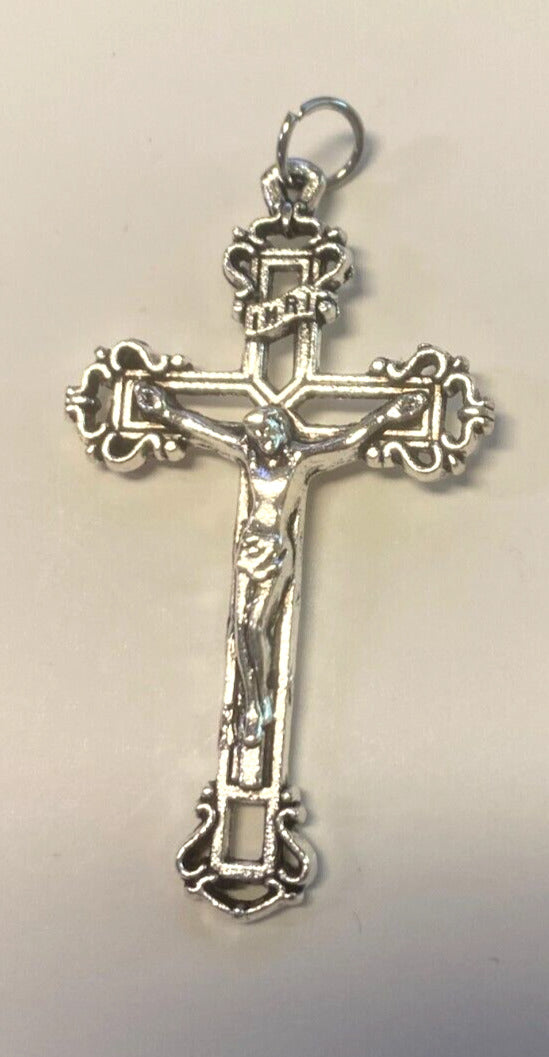 Celtic  Crucifix Pendant 2" Silver Plated,  New #16 - Bob and Penny Lord