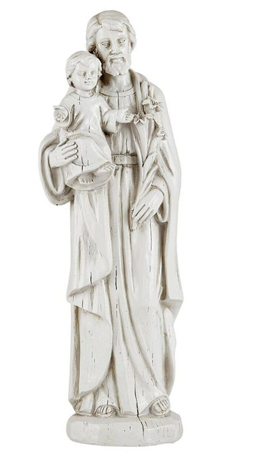 Saint Joseph with Child Stone Finish 8" Statue, New #AB-184