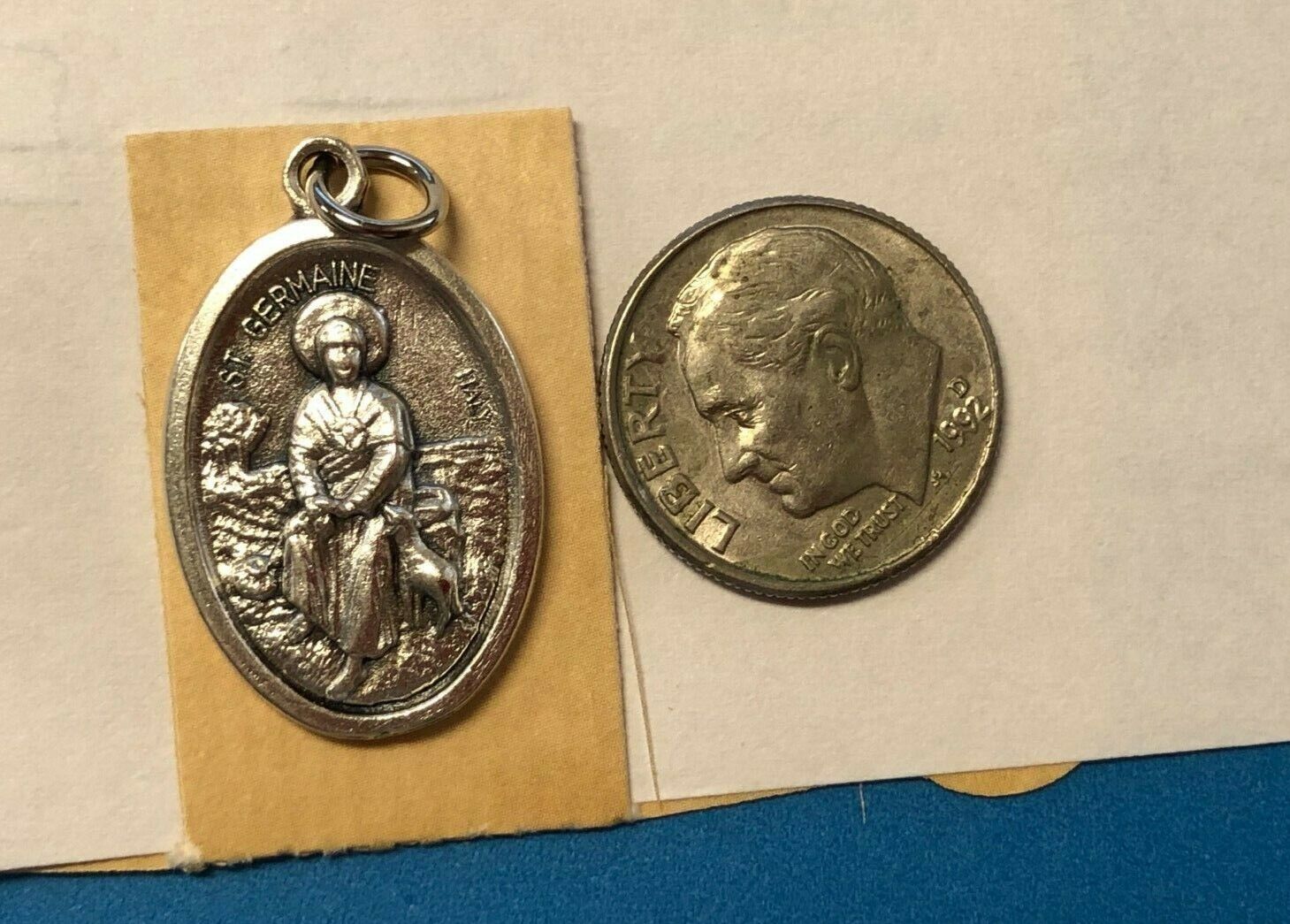 Saint Germaine de Pibrac Novena Prayer Card with Medal, New - Bob and Penny Lord