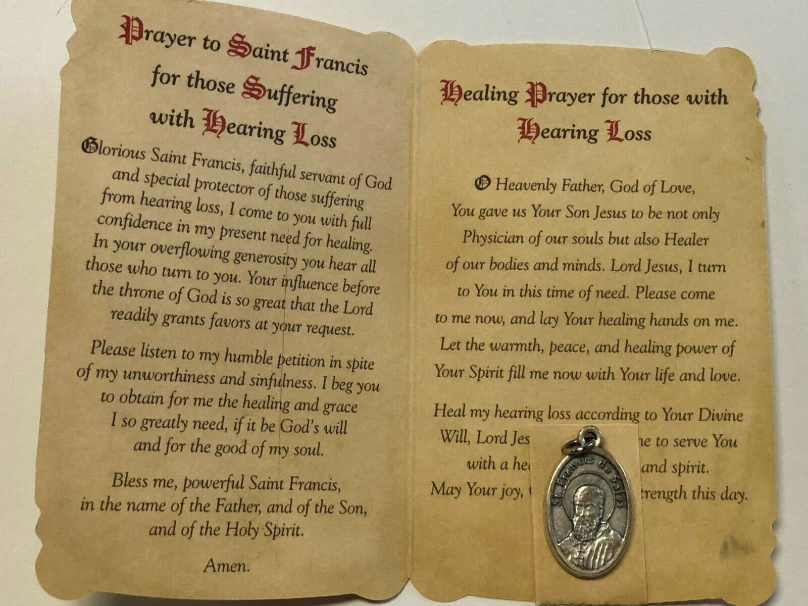 Saint  Francis de Sales Prayer Card + Medal, New - Bob and Penny Lord