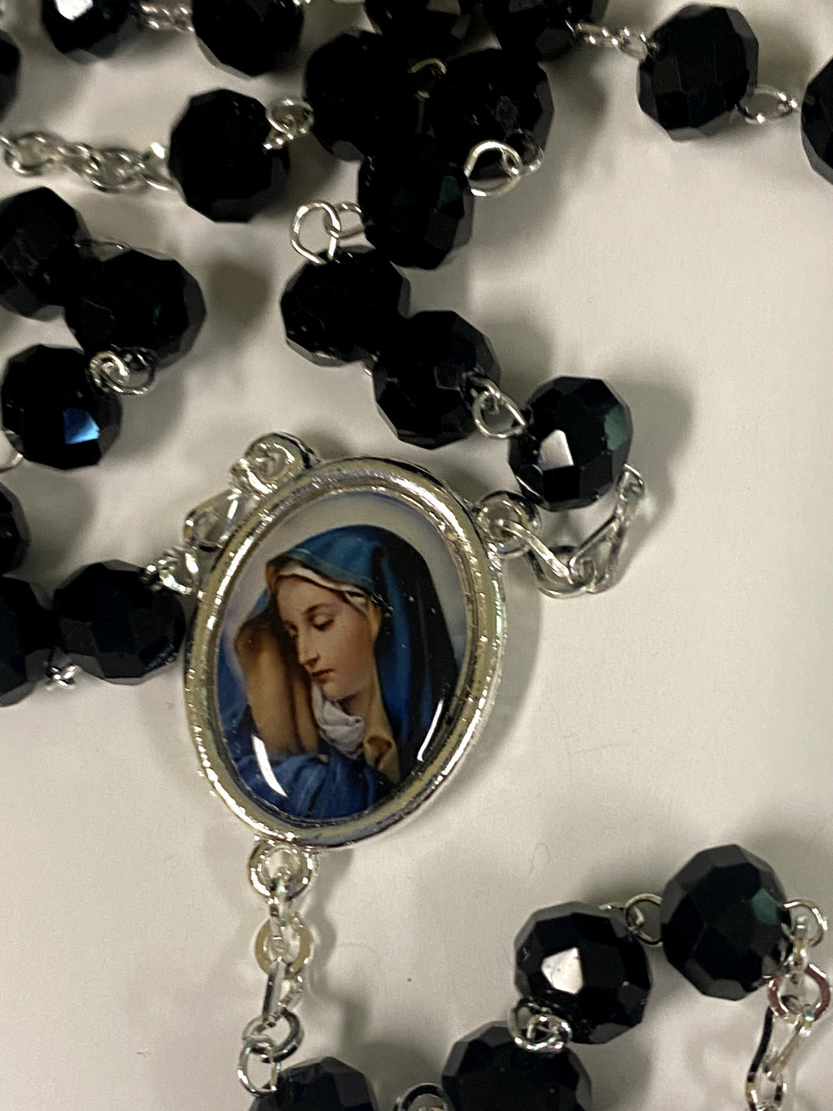 Blessed Mother Black Handmade  Rosary, New from Colombia #L063 - Bob and Penny Lord