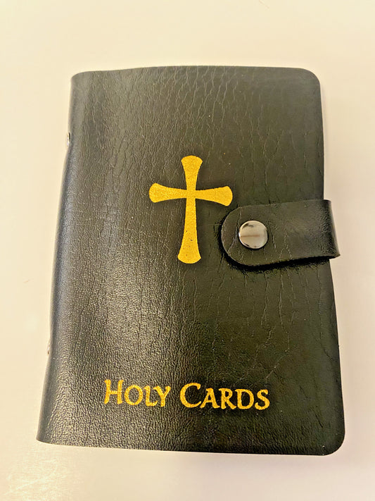Holy Card Holder 5.25" Black Booklet, New - Bob and Penny Lord