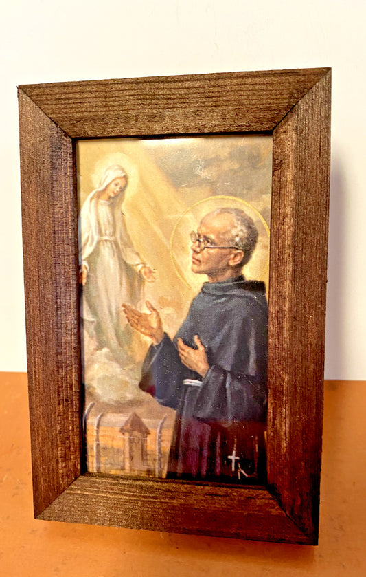 Saint Maximilian Kolbe,Small Framed Picture , New from Japan - Bob and Penny Lord