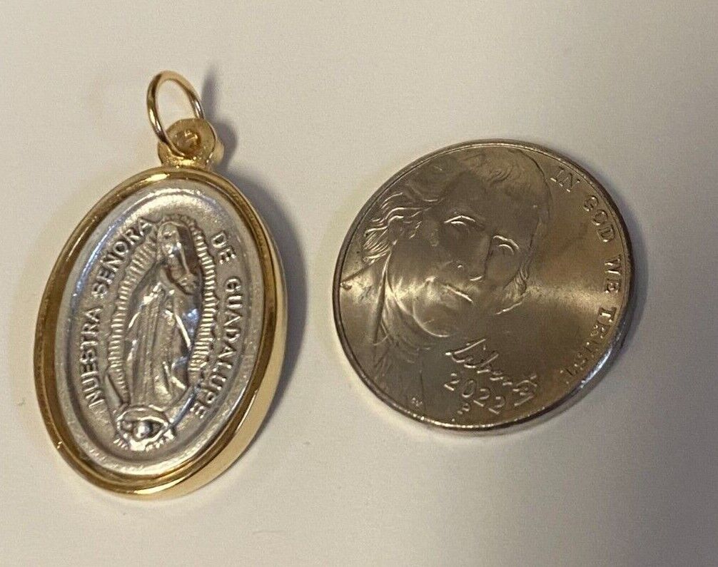 St Michael,Miraculous Medal & Our Lady of Guadalupe Gold/Silver tone Medal, New