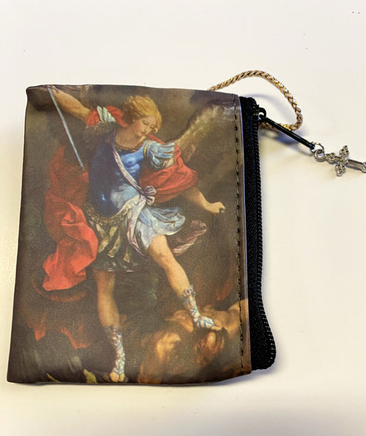 Saint Michael the Archangel Rosary Small 3.25" Pouch, New - Bob and Penny Lord