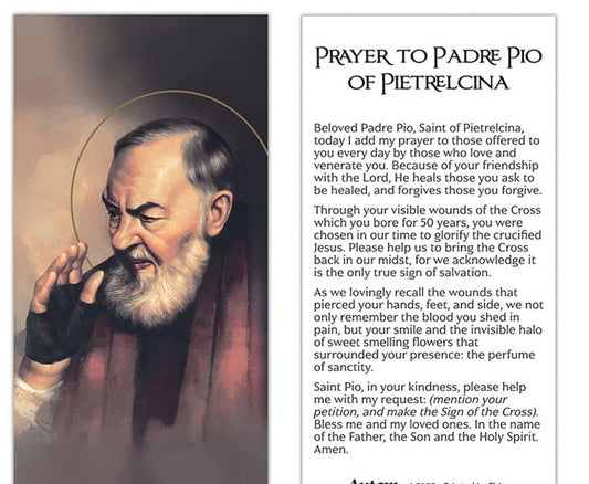 Padre Pio Prayer Card + Medal & 20" Chain, New #AB-087 - Bob and Penny Lord
