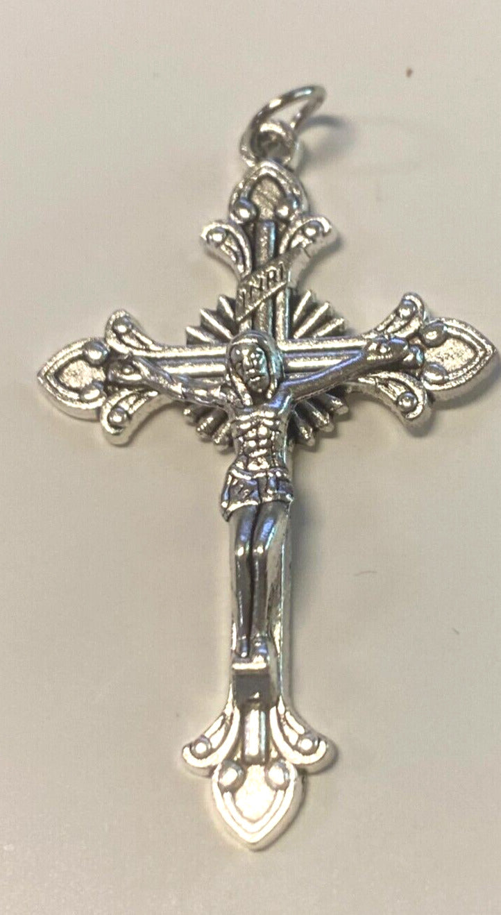 Silver Plated 2" Crucifix Pendant,  New #11