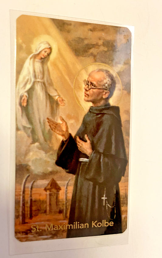 Saint Maximilian Kolbe Laminated Image , New from Japan - Bob and Penny Lord
