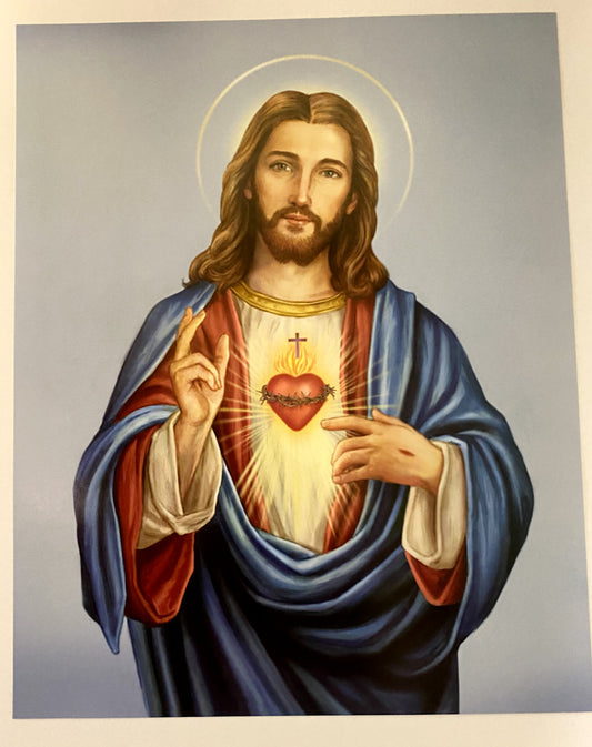 Sacred Heart of Jesus Print  8 by 10 New
