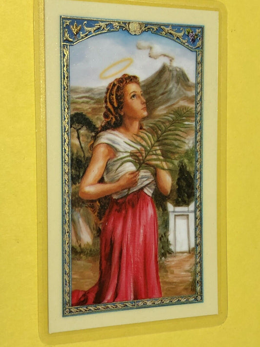 Saint Agatha, Patron Saint of Catania Laminated Prayer Card, New - Bob and Penny Lord