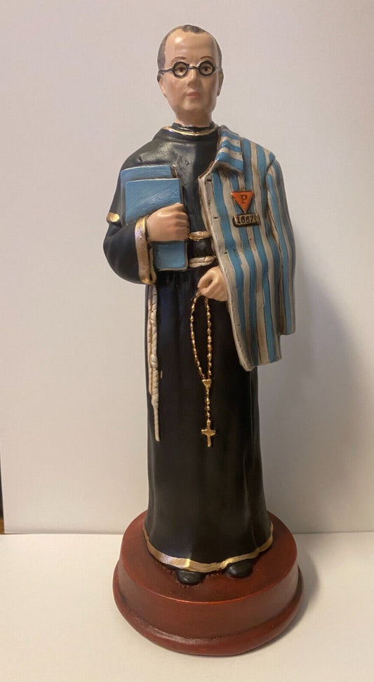 Saint Maximilian Kolbe 9" Statue, New from Colombia - Bob and Penny Lord