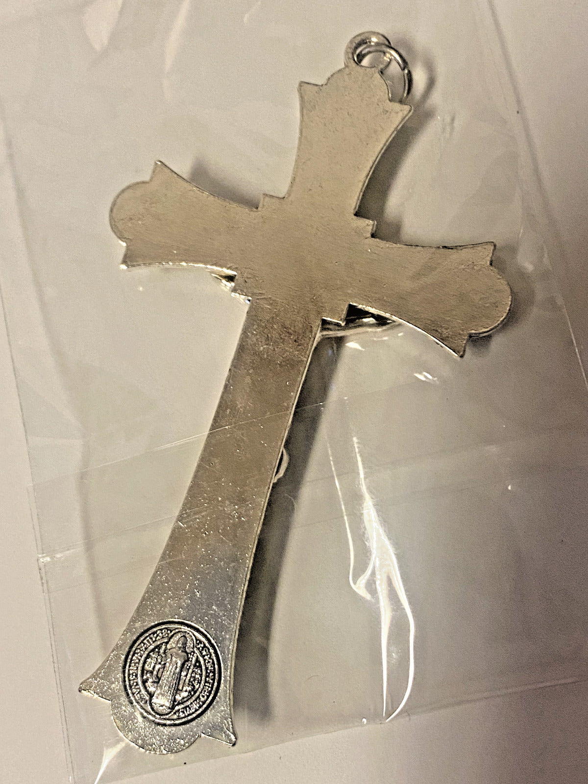 Holy Mass Silver toneCrucifix, New #AB-092
