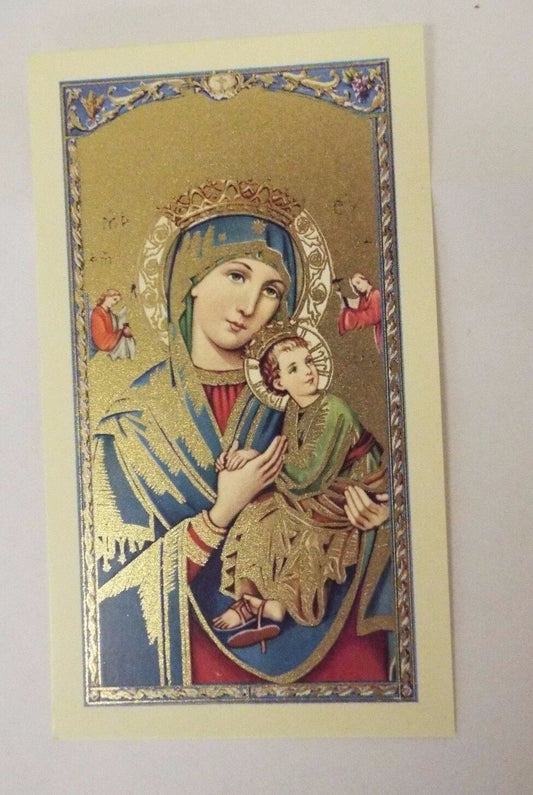 Virgen del Perpetuo Socorro Estampa de oración /Spanish Prayer,New - Bob and Penny Lord