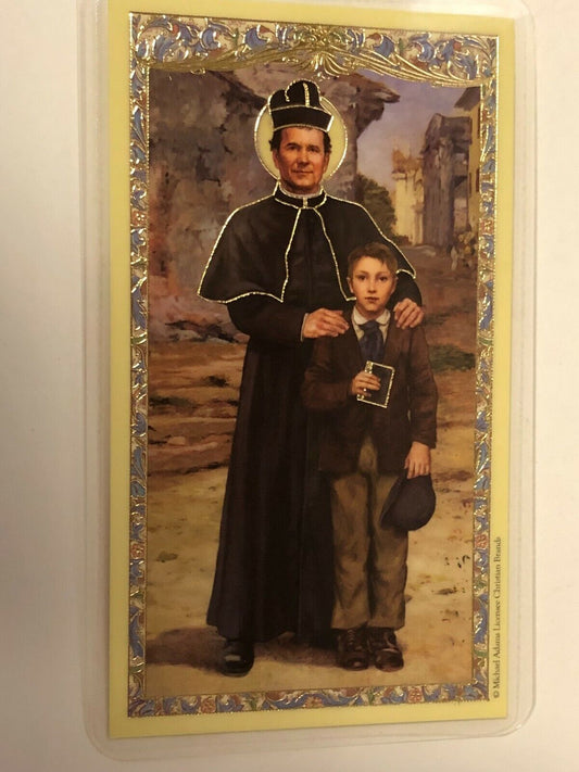 Saint John Bosco  (Don Bosco) Laminated Prayer Card, New