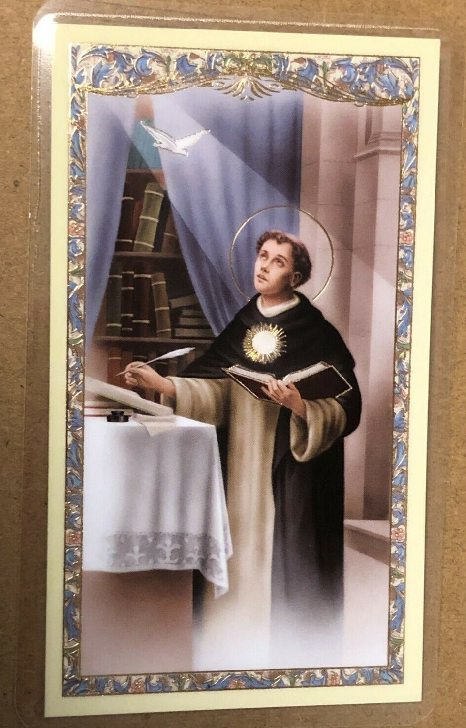 Saint Thomas Aquinas Laminated Student Prayer Card, New - Bob and Penny Lord