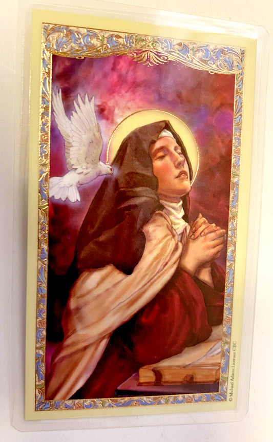 Saint Teresa of Avila Laminated Prayer Card , New from Italy - Bob and Penny Lord