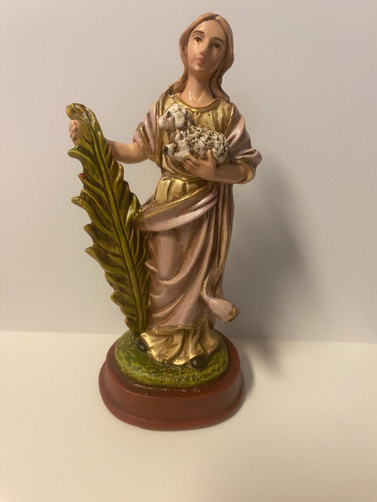 Saint Agnes 5.5" Statue, New From Colombia - Bob and Penny Lord