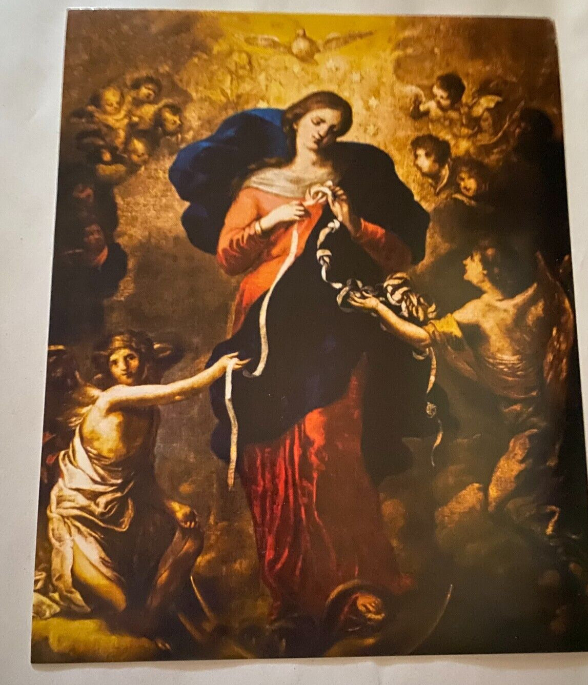 Our Lady Undoer (Untier) of Knots 8" X 10" Image with Prayer on back, New - Bob and Penny Lord
