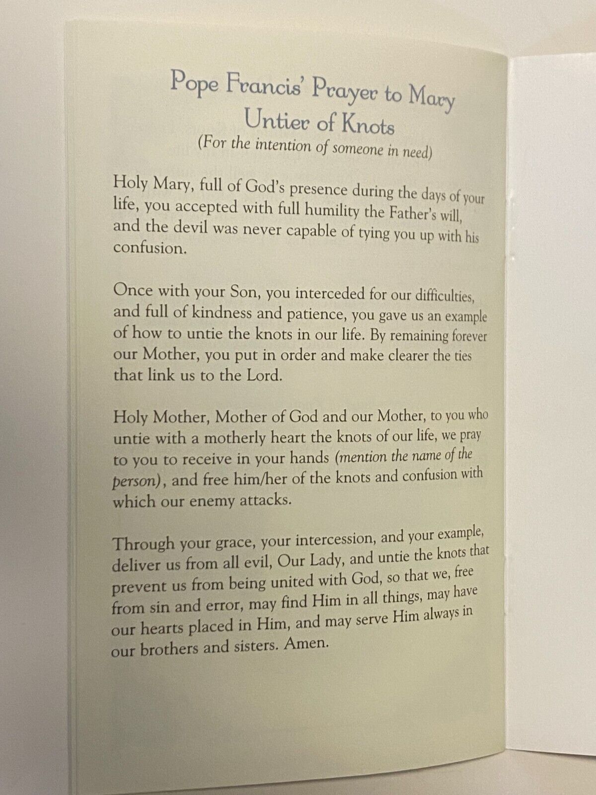 Our Lady Undoer (Untier) of Knots Novena Booklet, New - Bob and Penny Lord