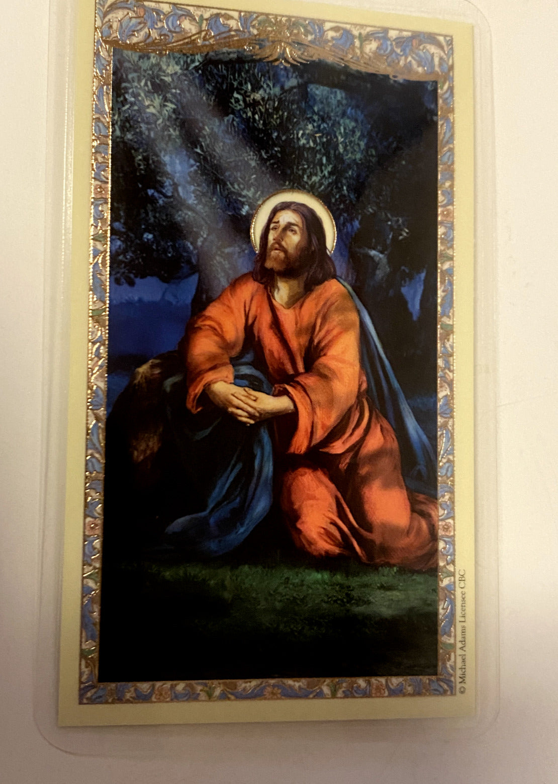 Jesus Christ/"The Power of Prayer " Laminated Prayer Card, New - Bob and Penny Lord