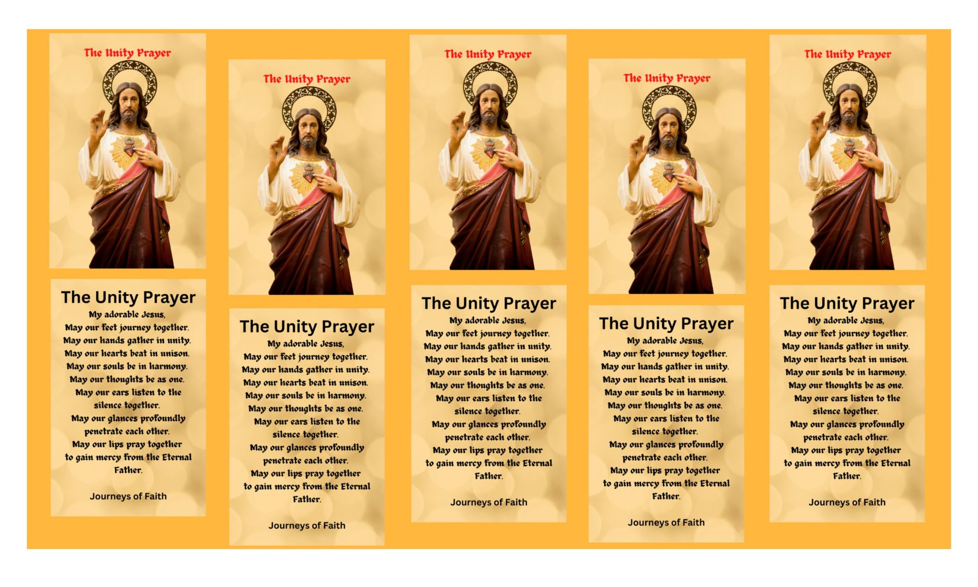 The Unity Prayer Card - Laminated Packages - Bob and Penny Lord