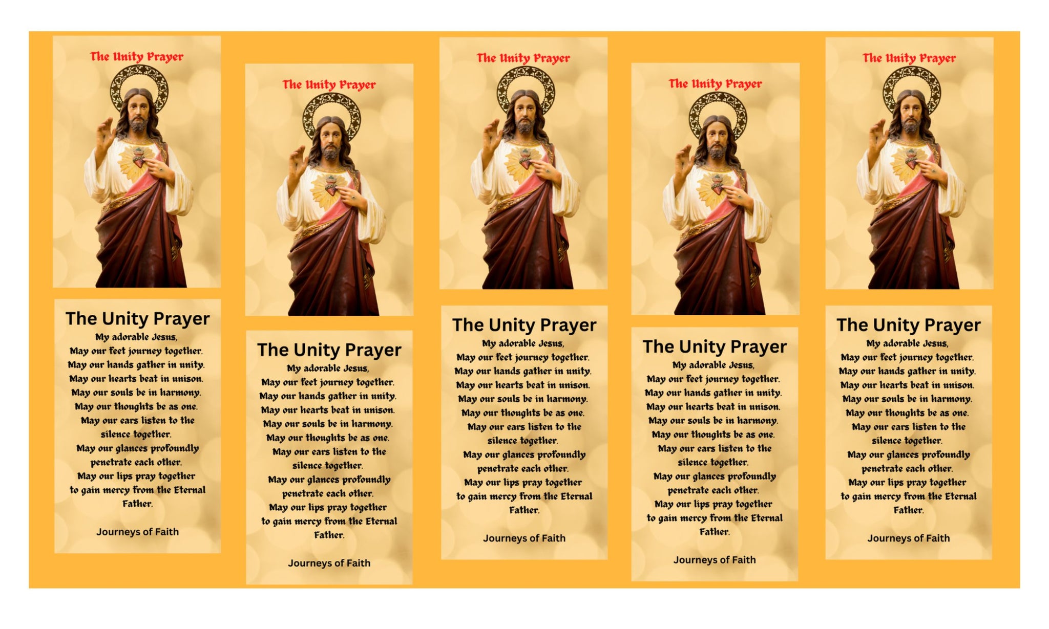 The Unity Prayer Card - Laminated Packages