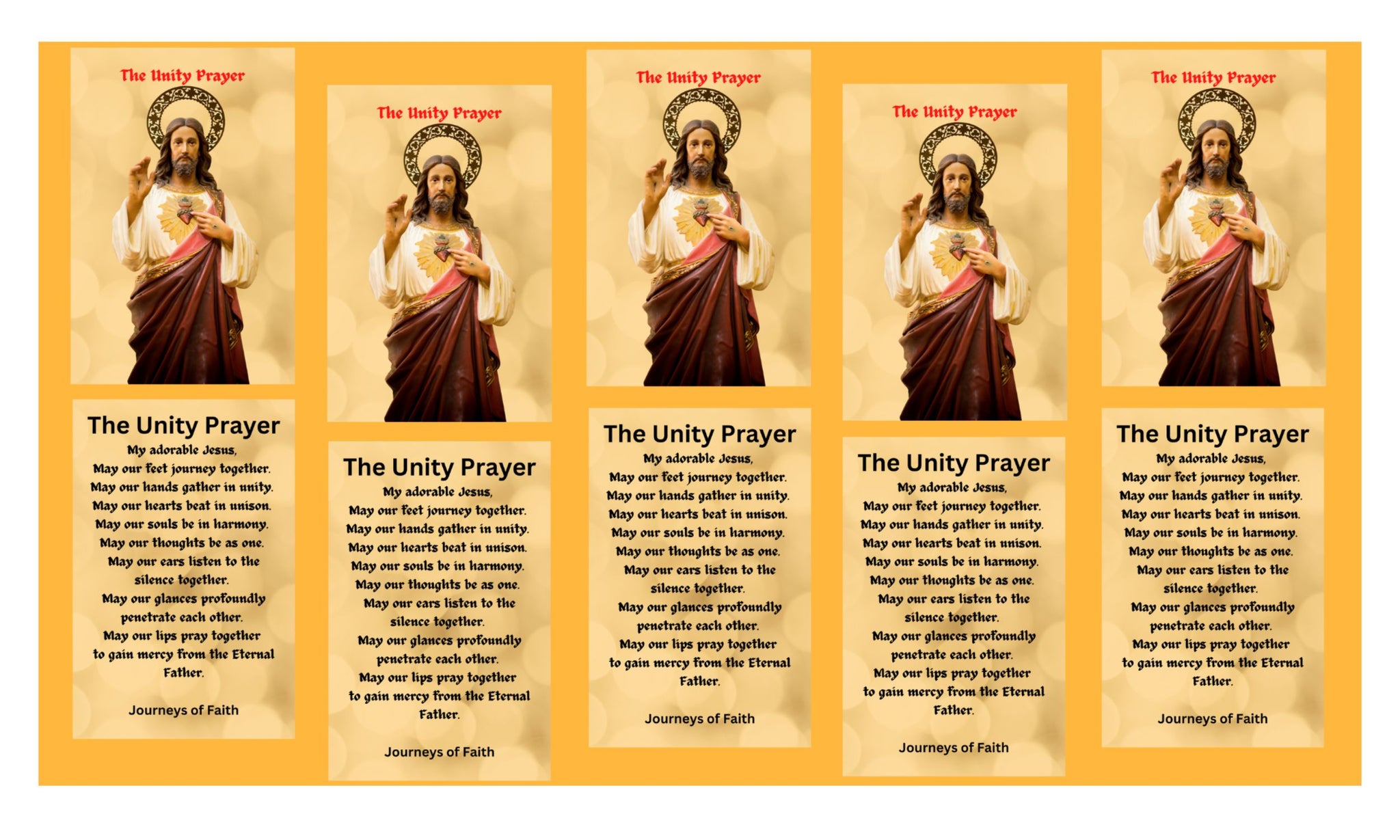 The Unity Prayer Card - Laminated Packages